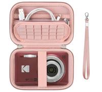 Supmay Carrying Case Compatible with Kodak PIXPRO FZ45 / FZ55 / FZ53 / FZ43 16MP Digital Camera, Vlogging Camera Storage Holder Bag with Mesh Pocket for USB Cable, Battery, SD Card, Rose Gold