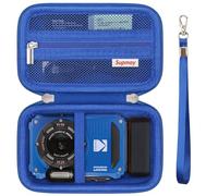 Supmay Carrying Case Compatible with Kodak PIXPRO WPZ2 Rugged Waterproof Shockproof Dustproof WiFi Digital Camera, Travel Case with Mesh Pocket fits USB Cable, SD Card, Battery, Charging Plug, Blue