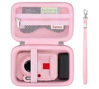 Supmay Carrying Case Compatible with Kodak PIXPRO WPZ2 Rugged Waterproof Shockproof Dustproof WiFi Digital Camera, Travel Case with Mesh Pocket fits USB Cable, SD Card, Battery, Charging Plug, Pink