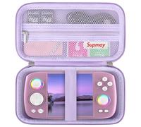 Supmay Carrying Case Compatible with New Nintendo 2DS XL/ RG DS Foldable/ R36 Max Retro Handheld Game Console, Video Game Console Travel Bag with Mesh Pocket for Charging Cable, Purple
