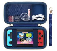 Supmay Carrying Case Compatible with ZHISHAN/Aojiao/KAVOYI/Beico 32 Bit Handheld Games for Kids, Portable Arcade Gaming Player Storage Holder Travel Bag with Mesh Pocket for Battery, USB Cable, Blue