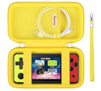 Supmay Carrying Case Compatible with ZHISHAN/Aojiao/KAVOYI/Beico 32 Bit Handheld Games for Kids, Portable Arcade Gaming Player Storage Holder Travel Bag with Mesh Pocket for Battery, USB Cable, Yellow