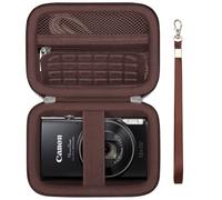 Supmay Carrying Case for Canon IXUS 285 HS/PowerShot IXY 650/ ELPH 360 Camera, IXUS 285 HS Protective Case Storage Holder Travel Bag with Wrist Strap, Mesh Pocket for Battery Pack, USB Cable, Brown