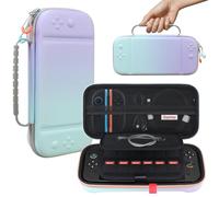 Supmay Carrying Case for Nintendo Switch 2(2025), Protective Hard Shell Portable Travel Carry Case Pouch Holds with 24 Game Cartridges and Mesh Pocket for Switch 2 Accessories, Fancy Purple Blue