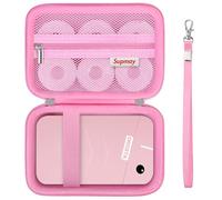 Supmay Carrying Case for ORGSTA S001 / for ORGBRO X1 Label Maker Machine, Portable Bluetooth Label Maker Storage Holder Bag with Mesh Pocket for Tapes, Typ-C Cable, Pink