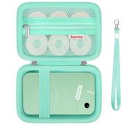 Supmay Carrying Case for ORGSTA S001 / for ORGBRO X1 Label Maker Machine, Portable Bluetooth Label Printer Storage Holder Bag with Mesh Pocket for Roll Label Maker Tapes, Typ-C Cable, Green