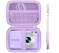 Supmay Carrying Case for VAHOIALD/for Taichaeu/for ZMOQNG/for STUOGYUM/for LOUM Digital Camera, Digital Point and Shoot Camera Storage Holder Travel Bag with Mesh Pocket for Battery, SD Card, Purple
