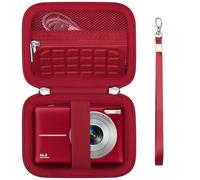 Supmay Carrying Case for VAHOIALD/for Taichaeu/for ZMOQNG/for STUOGYUM/for LOUM Digital Camera, Digital Point and Shoot Camera Storage Holder Travel Bag with Mesh Pocket for Battery, SD Card, Red