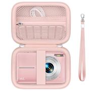 Supmay Carrying Case for VAHOIALD/for Taichaeu/for ZMOQNG/for STUOGYUM/for LOUM Digital Camera, Digital Point and Shoot Camera Storage Holder Travel Bag with Mesh Pocket for Battery, SD Card, Pink