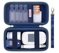 Supmay Diabetic Supplies Hard Case Diabetic Supply Organizer Bag Carrying Case for Diabetes Testing Kit Blood Glucose Monitor Kit with Blood Sugar Glucometer Test Strips Lancing Device Lancets, Blue