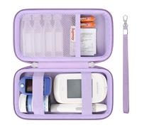 Supmay Diabetic Supplies Hard Case Diabetic Supply Organizer Bag Carrying Case for Diabetes Testing Kit Blood Glucose Monitor Kit with Blood Sugar Glucometer Test Strips Lancing Device Lancets, Purple