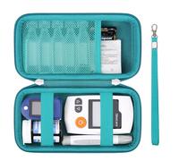 Supmay Diabetic Supplies Hard Case Diabetic Supply Organizer Bag Carrying Case for Diabetes Testing Kit Blood Glucose Monitor Kit with Blood Sugar Glucometer Test Strips Lancing Device Lancets, Green