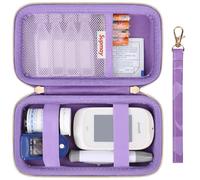Supmay Diabetic Supplies Hard Case Diabetic Supply Organizer Bag Carrying Case for Diabetes Testing Kit Blood Glucose Monitor Kit with Blood Sugar Glucometer Test Strips Lancing Device Lancets, Purple