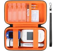 Supmay Diabetic Supplies Hard Case Diabetic Supply Organizer Bag Carrying Case for Diabetes Testing Kit Blood Glucose Monitor Kit with Blood Sugar Glucometer Test Strips Lancing Device Lancets, Black