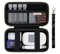 Supmay Diabetic Supplies Hard Case Diabetic Supply Organizer Bag Carrying Case for Diabetes Testing Kit Blood Glucose Monitor Kit with Blood Sugar Glucometer Test Strips Lancing Device Lancets, Black