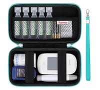 Supmay Diabetic Supplies Hard Case Diabetic Supply Organizer Bag Carrying Case for Diabetes Testing Kit Blood Glucose Monitor Kit with Blood Sugar Glucometer Test Strips Lancing Device Lancets, Green