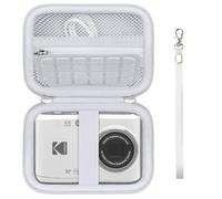 Supmay Digital Camera Case Compatible with Kodak PIXPRO FZ45 FZ55 FZ53 FZ43 Digital Camera, Vlogging Camera Storage Holder Travel Bag with Mesh Pocket for Battery, USB Cable, SD Card, White