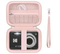 Supmay Digital Camera Case Compatible with Kodak PIXPRO FZ45 FZ55 FZ53 FZ43 Digital Camera, Vlogging Camera Storage Holder Travel Bag with Mesh Pocket for Battery, USB Cable, SD Card, Pink