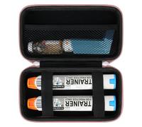 Supmay Hard Carrying Case Compatible with 2 EpiPen's or Auvi-Q, Epinephrine Pen, Medical Travel Case with Mesh Pockets for Asthma Inhaler, Eye Drops, Rose Gold