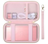 Supmay Hard Carrying Case Compatible with Nintendo DS Lite NDSL, Gameboy Advance Games Storage Holder Travel Bag with Mesh Pocket for USB Charging Cable, Stylus, Earphones, Game Cartridge, Pink