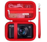 Supmay Hard Carrying Case for Canon PowerShot SX740 HS/ SX730 HS/ SX720 HS/ SX620 HS/ G7 X Mark III/ G7 X Mark II Digital Camera, Storage Holder Travel Bag with Mesh Pocket for Battery Pack, Red