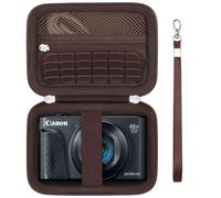 Supmay Hard Carrying Case for Canon PowerShot SX740 HS/ SX730 HS/ SX720 HS/ SX620 HS/ G7 X Mark III/ G7 X Mark II Digital Camera, Storage Holder Travel Bag with Mesh Pocket for Battery Pack, Brown