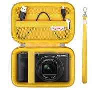 Supmay Hard Carrying Case for Canon PowerShot V1 Digital Camera, Storage Holder Travel Bag with Zipper Mesh Pocket for Battery Pack, Charging Cable, USB Card, Yellow