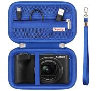 Supmay Hard Carrying Case for Canon PowerShot V1 Digital Camera, Storage Holder Travel Bag with Zipper Mesh Pocket for Battery Pack, Charging Cable, USB Card, Blue