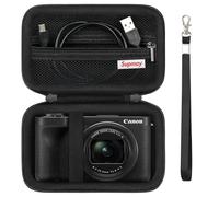 Supmay Hard Carrying Case for Canon PowerShot V1 - Vlogging Camera, Storage Holder Travel Bag with Zipper Mesh Pocket for Battery Pack, Charging Cable, USB Card, Black