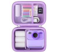 Supmay Hard Carrying Case for Cimizi/for masterbee/for MgaoLo Upgrade Kids Camera Instant Print, Toys Storage Bag with Mesh Pocket for Roll Printing Papers, USB Cable, SD Card, Colour Pen, Purple