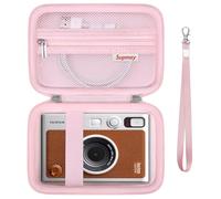 Supmay Hard Carrying Case for Fujifilm Instax Mini EVO 2-in-1 Photo Camera, Instax Mini Printer Travel Storage Case with Mesh Pocket Can Store USB Cables, Film or Other Small Accessories, Pink