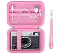 Supmay Hard Carrying Case for Fujifilm Instax Mini EVO 2-in-1 Photo Camera, Instax Mini Printer Travel Storage Case with Mesh Pocket Can Store USB Cables, Film or Other Small Accessories, Pink