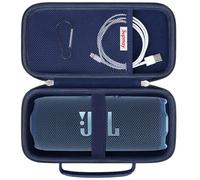 Supmay Hard Carrying Case for JBL Flip 7 Flip 6 Flip 5 Portable Bluetooth Speaker, Storage Holder Travel Bag with Mesh Pocket for USB Cable, Very Suitable for Home, Outdoor, and Travel, Blue