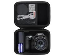 Supmay Hard Carrying Case for KODAK PIXPRO AZ405 / AZ528 / AZ425 / AZ255 / AZ401 Digital Camera, Vlogging Camera Storage Holder Travel Bag with Mesh Pocket for Battery Pack, USB Cable, Black