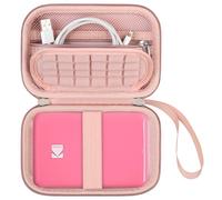 Supmay Hard Carrying Case for Kodak Step Color Instant Photo Printer/Kodak Barbie x Step Slim Wireless Instant Portable Photo Mobile Printer, Zipper Mesh Pocket for USB Cable, Photo Paper, Rose Gold