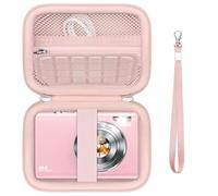Supmay Hard Carrying Case for Lecnippy/for Lecran/for FJFJOPK Digital Camera, 4K Vlogging Camera for Photography, 48MP Portable Compact Point and Shoot Digital Camera Kids Camera Storage Holder, Pink