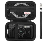 Supmay Hard Carrying Case for OM System Tough TG-7 Black Digital Camera/Olympus Tough TG-6 Waterproof Camera, Travel Case with Zipper Mesh Pocket for USB Cable, SD Card, Battery, Black