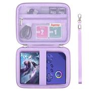 Supmay Hard Carrying Case for R36S/RG40XXV/G350/RG35XX/RG405V/RG406V Retro Handheld Game Console, Retro Game Travel Storage Holder with Mesh Bag for SD Card, USB Charging Cable, User Manual, Purple