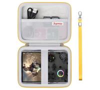 Supmay Hard Carrying Case for R36S/RG40XXV/G350/RG35XX/RG405V/RG406V Retro Handheld Game Console, Retro Game Travel Storage Holder with Mesh Bag for SD Card, USB Charging Cable, User Manual, Yellow