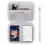 Supmay Hard Carrying Case for R36S/RG40XXV/G350/RG35XX/RG405V/RG406V Retro Handheld Game Console, Retro Game Travel Storage Holder with Mesh Bag for SD Card, USB Charging Cable, User Manual, Grey