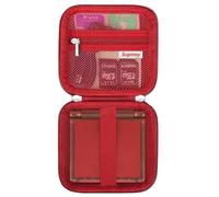 Supmay Hard Carrying Case for RG34XXSP/ RG35XXSP Retro Handheld Game Console, Retro Game Travel Storage Holder with Mesh Bag for SD Card, USB Charging Cable, User Manual, Red