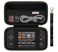 Supmay Hard Carrying Case for RG35XX H Retro Handheld Game Console, Retro Game Travel Storage Holder with Mesh Bag for SD Card, USB Type-C Cable, User Manual, Black