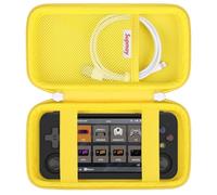 Supmay Hard Carrying Case for RG35XX H Retro Handheld Game Console, Retro Game Travel Storage Holder with Mesh Bag for SD Card, USB Type-C Cable, User Manual, Yellow