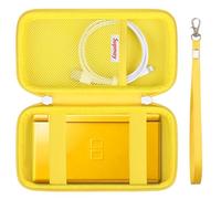 Supmay Hard Carrying Case for RG35XX H Retro Handheld Game Console, Retro Game Travel Storage Holder with Mesh Bag for SD Card, USB Type-C Cable, User Manual, Yellow
