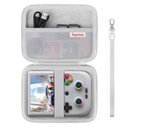 Supmay Hard Carrying Case for RG406V/ RG405V Handheld Game Console, Retro Game Protective Case with Zipper Mesh Pocket for SD Card, USB Charging Cable, User Manual, Grey