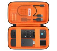 Supmay Hard Carrying Case for RG40XX H Retro Handheld Game Console, Retro Game Travel Storage Holder with Mesh Bag for SD Card, USB Charging Cable, User Manual, Black+Orange
