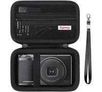 Supmay Hard Carrying Case for Ricoh GR IIIx/GR III/GR II/GR Digital Compact Camera, Protective Storage Bag with Zipper Mesh Pocket for USB Cable, Battery, Black