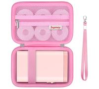 Supmay Hard Carrying Case for vretti/LFPERT Label Maker Machine, HP2 Portable Bluetooth Label Printer Storage Holder Travel Bag with Mesh Pocket for Tapes, Charging Cable, Pink