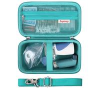 Supmay Hard Case for Portable Nebulizer Handheld Mesh Inhaler Spacer Nebulizers Machine for Adults & Kids Travel Household Use, Protective Holder Bag with Mesh Pocket for USB Cable and Battery, Green