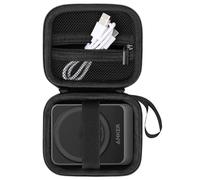 Supmay Hard Travel Case for Anker MagGo 3-in-1 Charging Station, Foldable Magnetic Charging Station Storage Holder Bag with Zipper Mesh Bag for USB-C Cable, Black